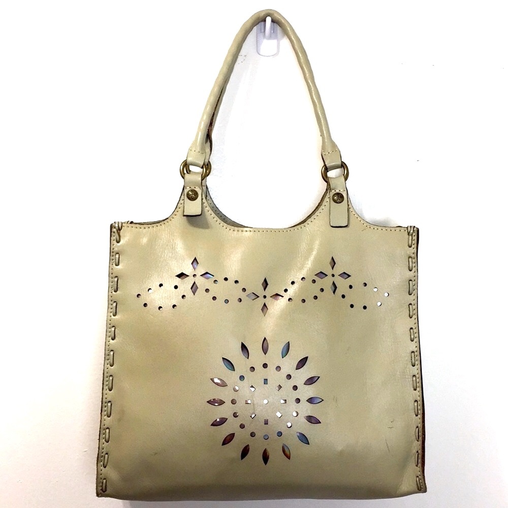 Patricia Nash Laser Cut Chiara Blush Satchel